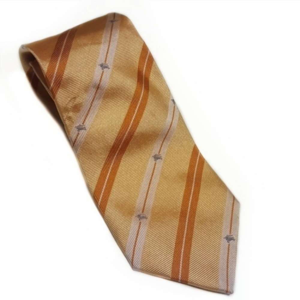 Burberry Dress Tie has Mini Burberry logos-OS